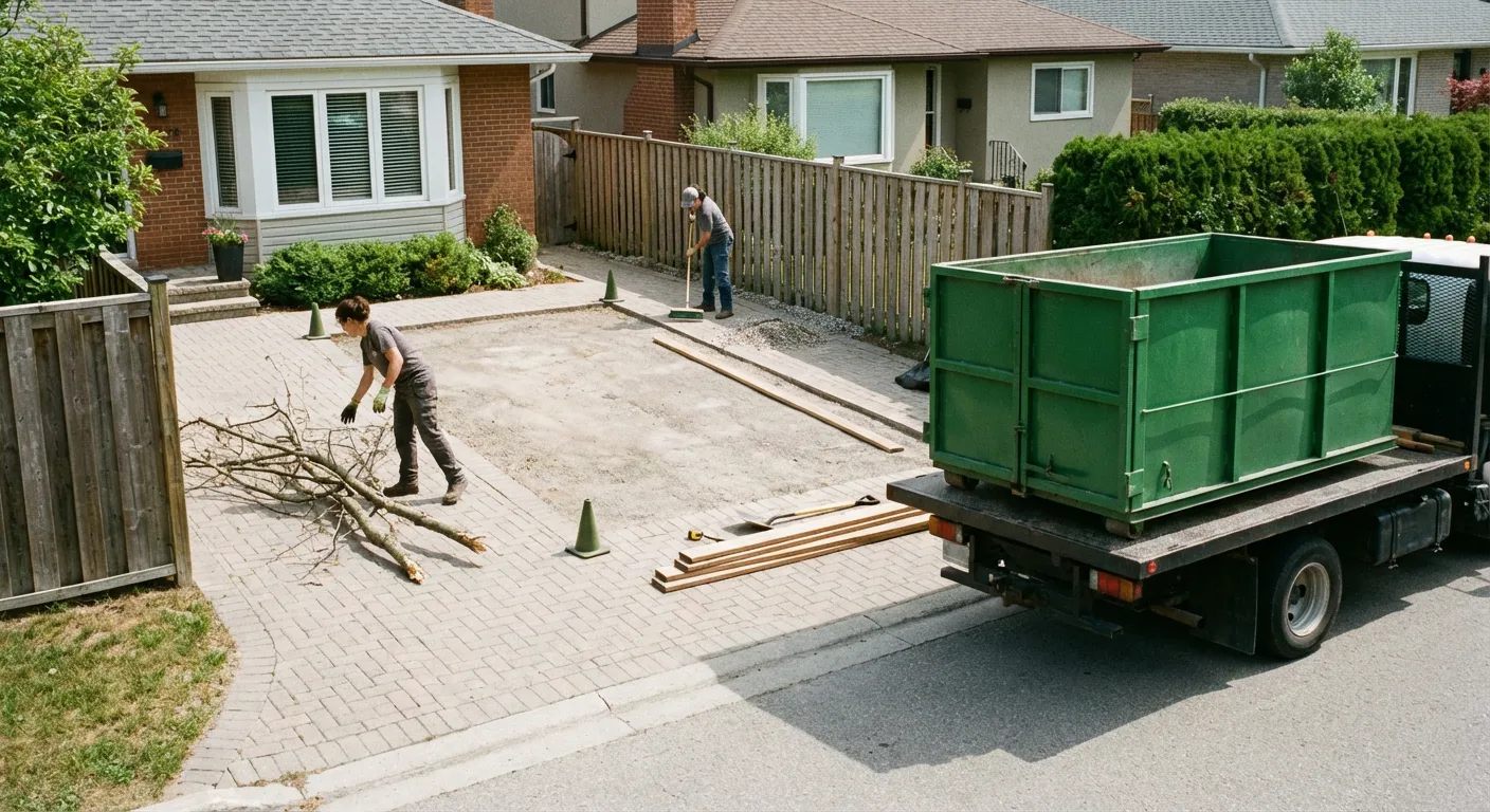 Preparing site for 10-yard dumpster delivery in Colorado Springs, CO