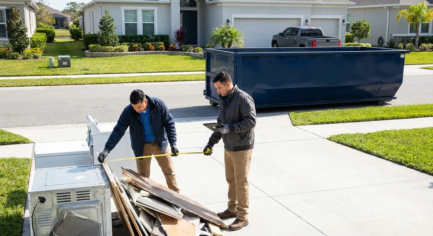 Concrete dumpster rental delivery truck in Colorado Springs, CO