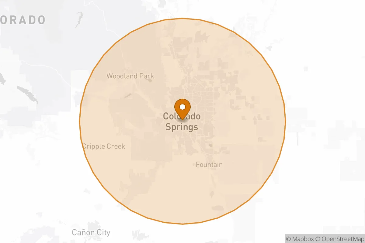 service area service area map in Colorado Springs, CO